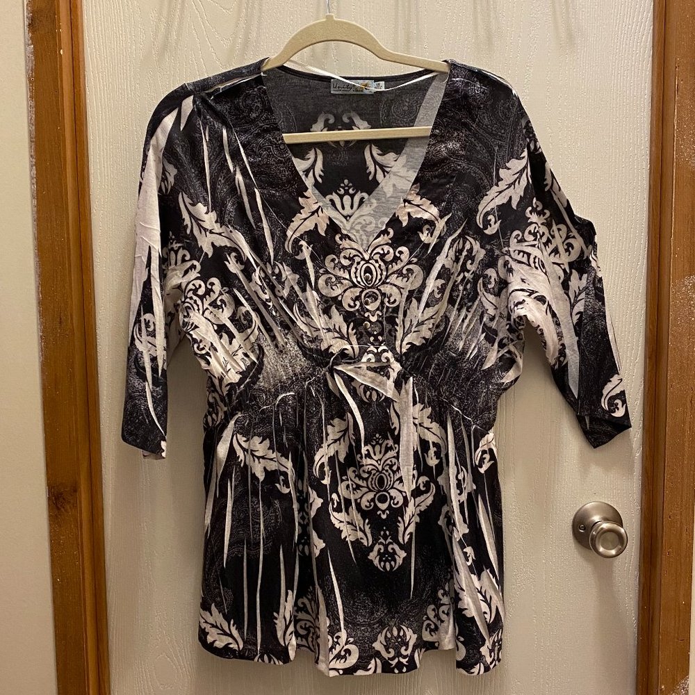 Unity World Wear Black and White Patterned Top